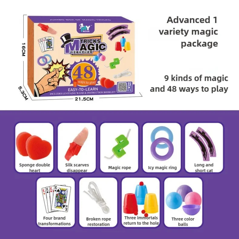 Children’s Magic Tricks Kit – Beginner Magic Set with Cards & Interactive Props