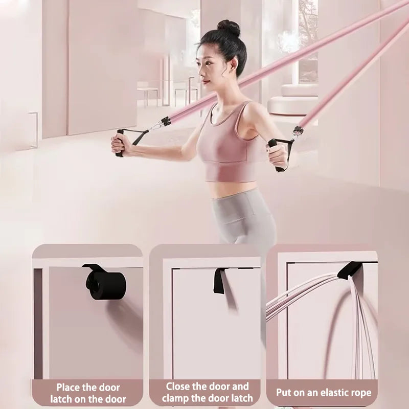 Macaron Color Tension Rope Fitness Set – Elastic Resistance Bands for Home Workouts