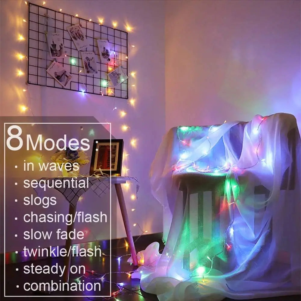 300LED Curtain Fairy Lights – 8 Modes Twinkle String Lights with Remote for Bedroom & Wedding Decor