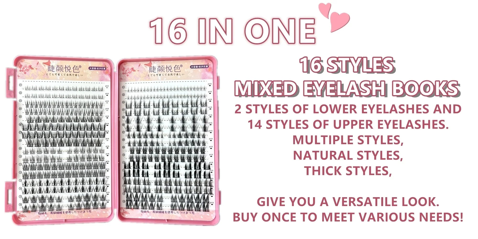 32 Rows Large Capacity Eyelash Extensions Professional Individual Cluster DIY Natural False Lashes
