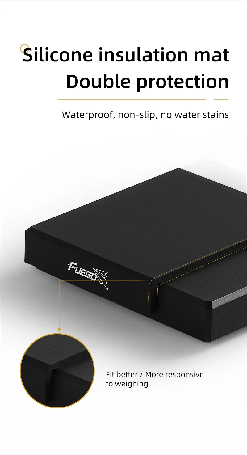 Fuego Kitchen Coffee Scale with Timer Rechargeable 0.1g Digital Espresso & Drip Brewer