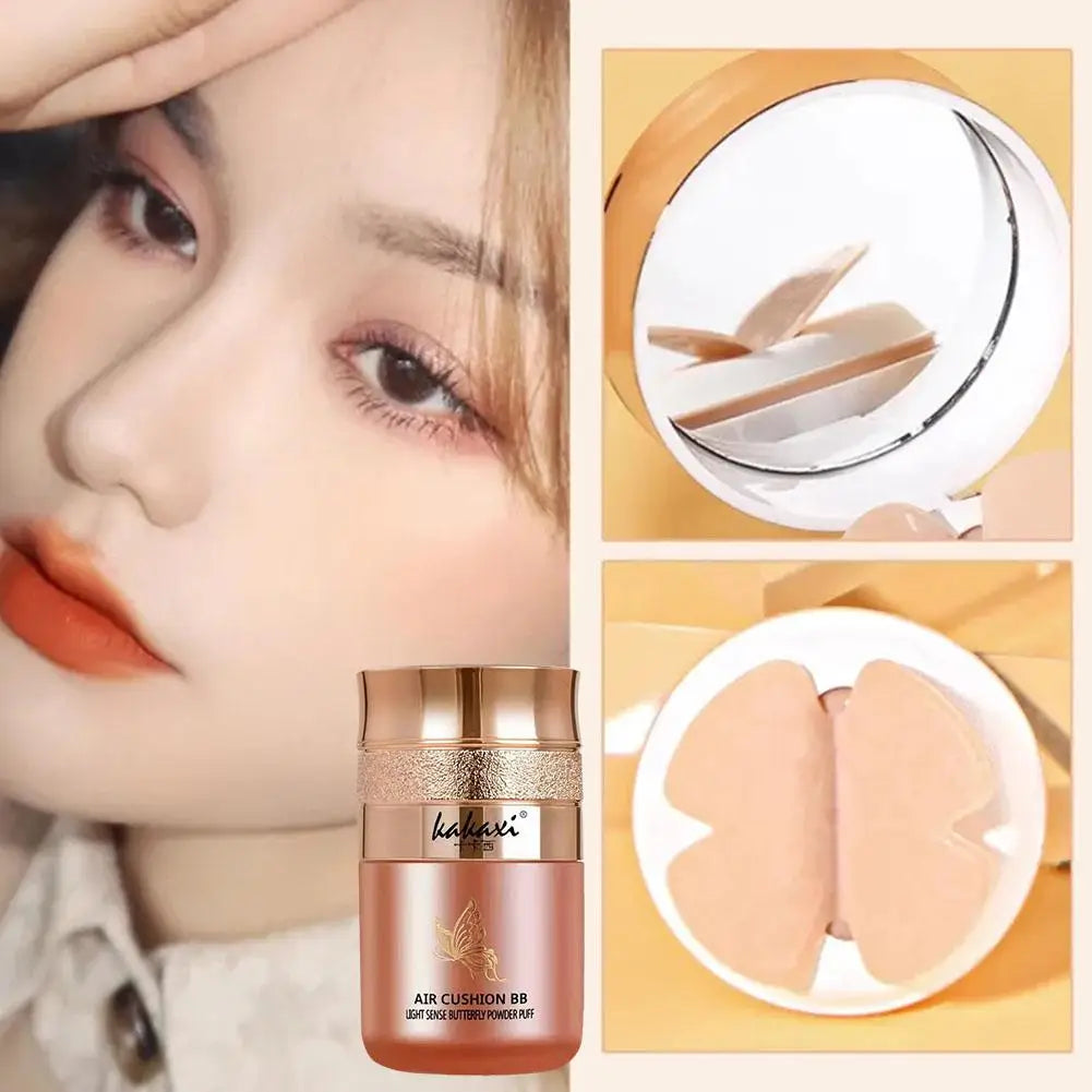 Butterfly Powder Puff BB Cream – Moisturizing, Whitening & Oil-Control Foundation