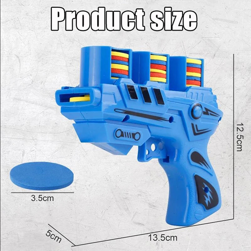 Kids Flying Saucer Gun Toy – Foam Disc Shooter with 25pcs Mini Soft Bullets