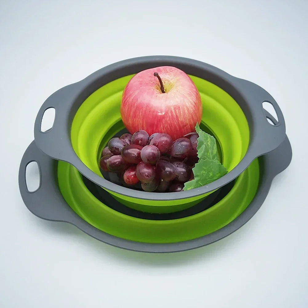 Silicone Folding Drain Basket – Collapsible Fruit & Vegetable Strainer