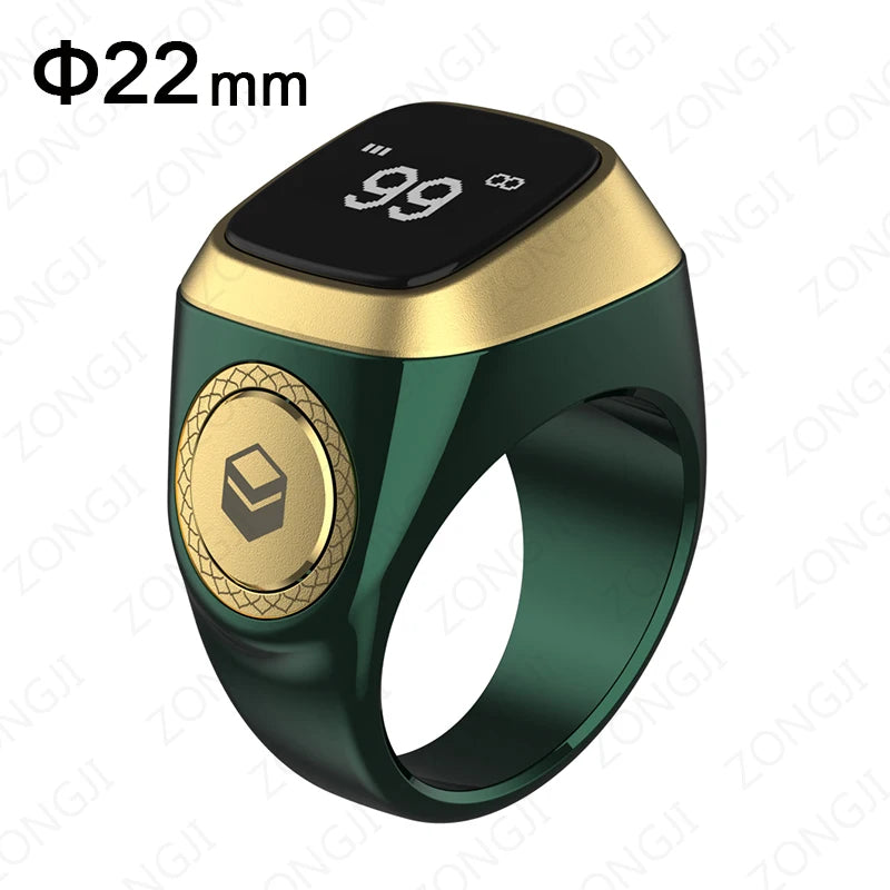IQibla Smart Zikr Ring Digital Tasbih Counter with Prayer Reminder