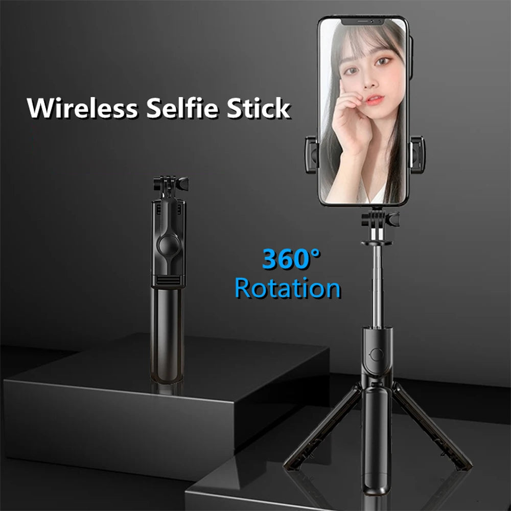 Wireless Bluetooth Selfie Stick Tripod with Fill Light & Remote – Foldable Portable Phone Stand for iPhone & Android