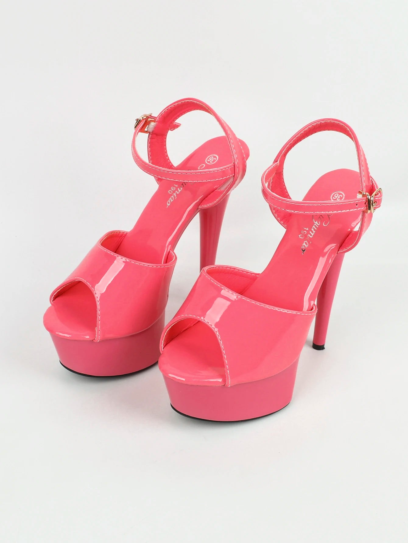 Pink 15CM Stiletto Platform Heels – Sexy Ankle Strap Party Sandals for Women