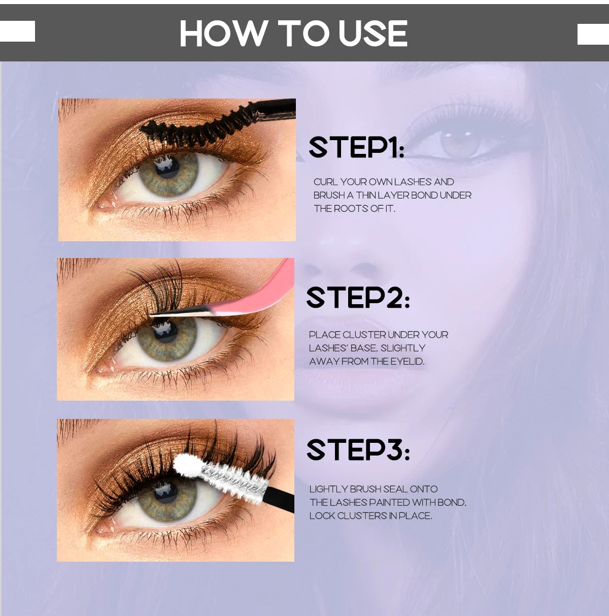 GROINNEYA DIY Lash Extension Kit – Individual Cluster Mix Lashes with Bond & Seal for At-Home Use