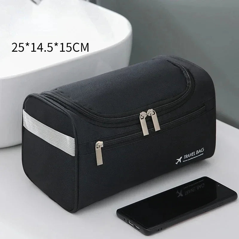 For Traveling Large Cosmetic Bag Leather Toiletry Bag for Men Women Dopp Kit Mens Hanging Toiletry Bag