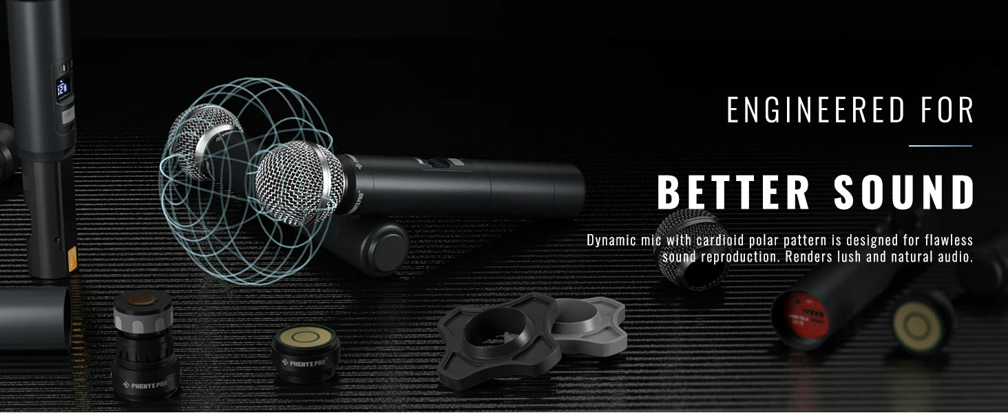 Phenyx Pro PTU-7000 4-Mic UHF Wireless System with Auto Scan & Frequency Selection