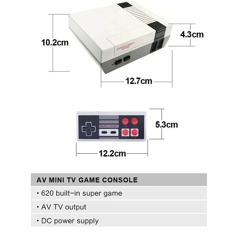 Retro 8-Bit Game Console with Dual 4-Button Controllers – HDMI Mini Classic Gaming System Built-in 620 Games