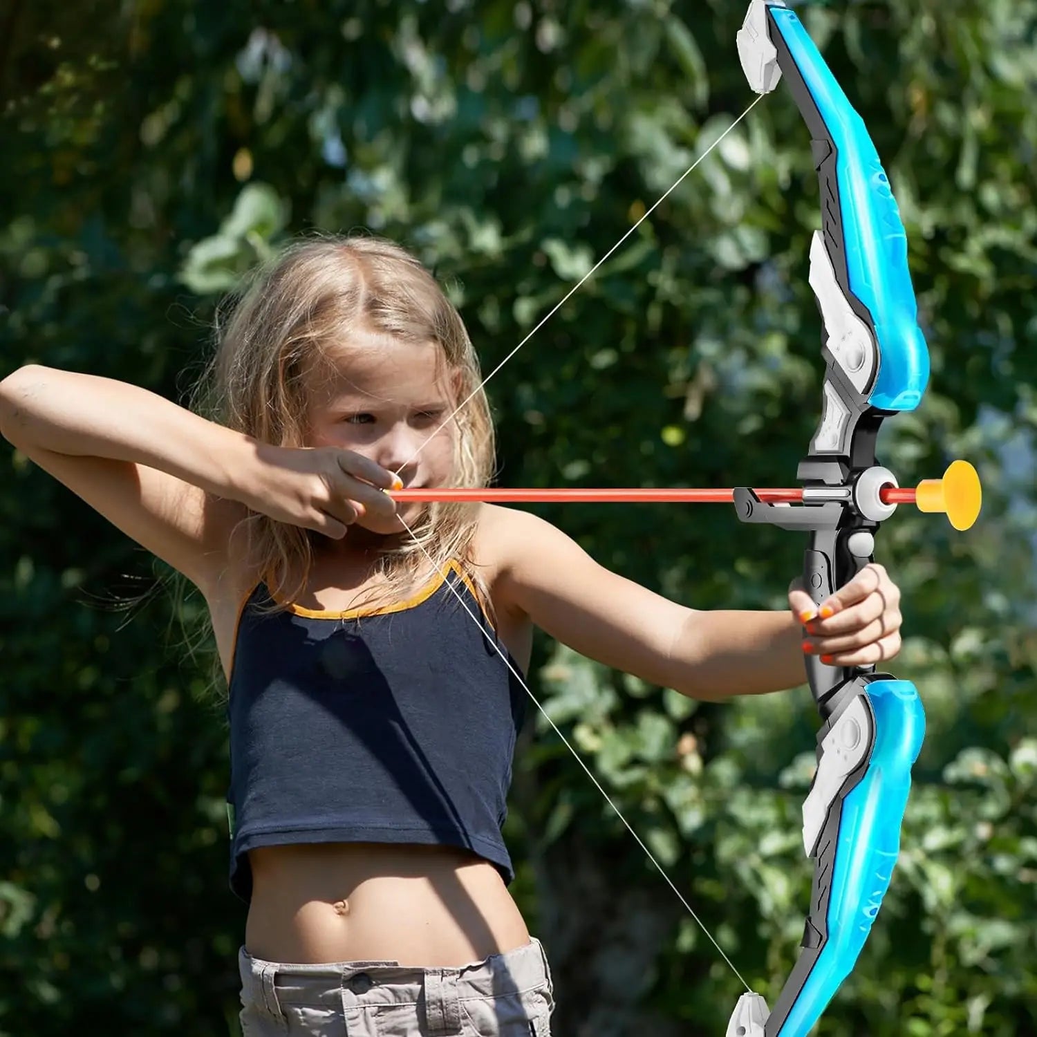 Kids LED Bow and Arrow Set – Light-Up Archery Toy with Target & Suction Arrows
