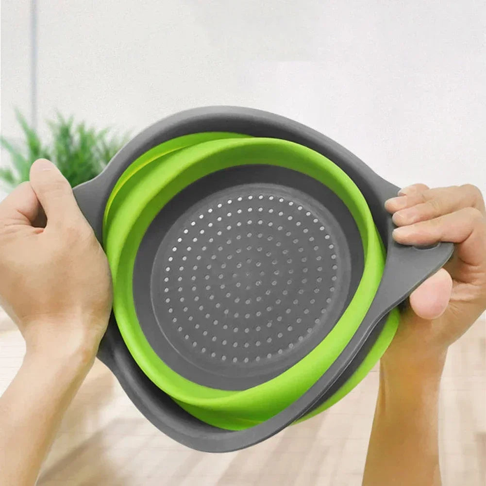 Silicone Folding Drain Basket – Collapsible Fruit & Vegetable Strainer