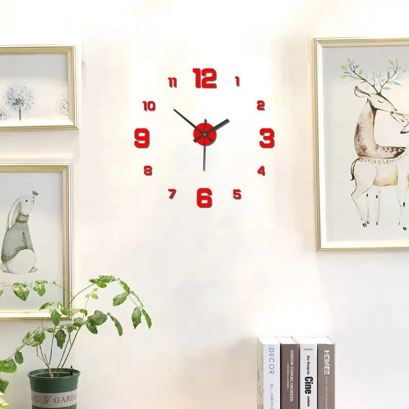 Creative Frameless DIY Wall Clock – Silent Home & Office Wall Decoration