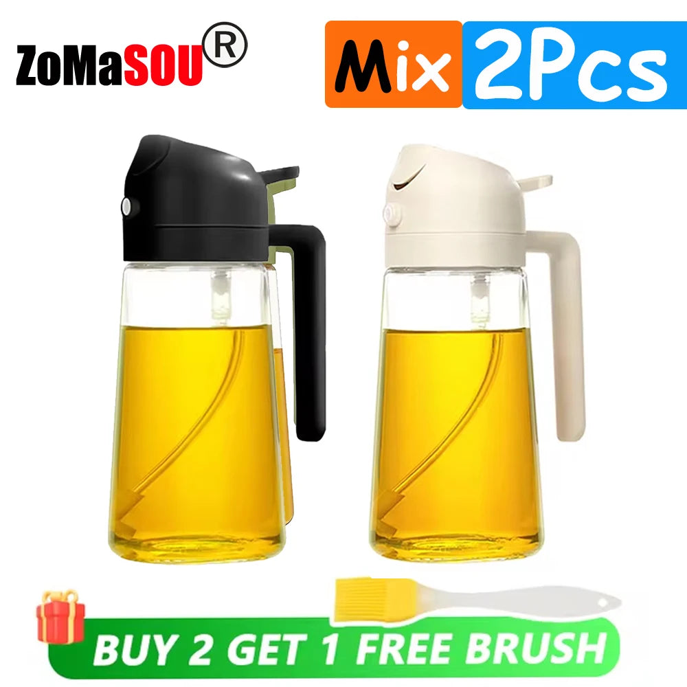 2-in-1 Oil Sprayer & Pourer Bottle for Cooking and BBQ