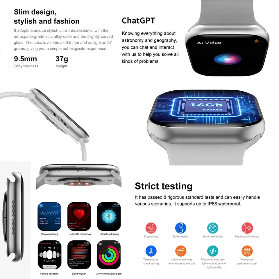 2025 GPS Smart Watch Series 10 for Women & Men – Bluetooth Call, Heart Rate, Blood Pressure, Fitness Smartwatch Compatible with Apple Watch