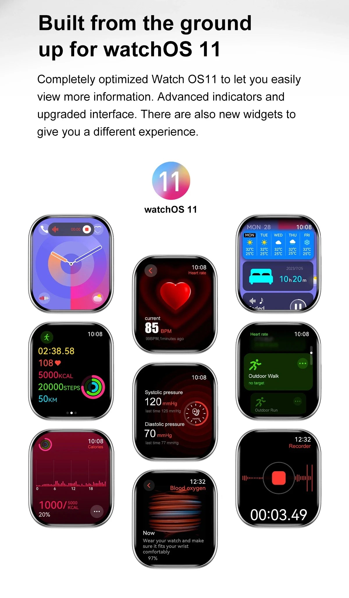New 2025 Apple GPS Watch 10 – AMOLED Smartwatch with NFC, Bluetooth Calling, Music Memory & Waterproof Fitness Tracker