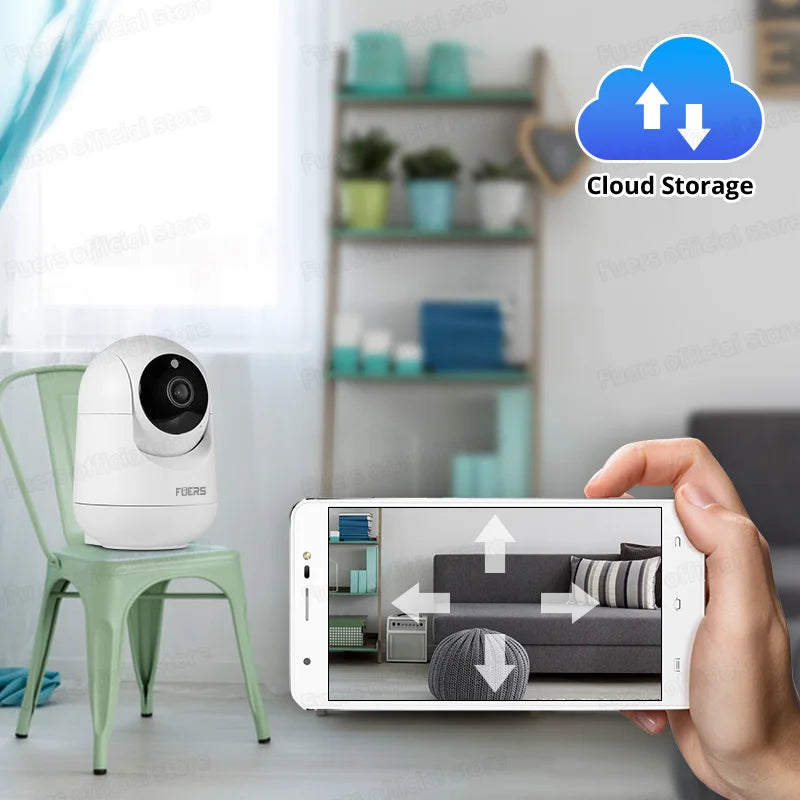 Fuers 5MP WiFi Indoor Camera AI Tracking Smart Home Security Baby Monitor