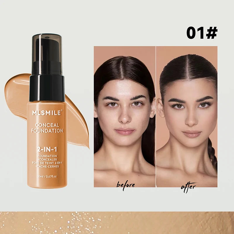 Face Foundation Cream – Oil-Control Matte BB Cream, Waterproof Full Coverage Liquid Concealer Base