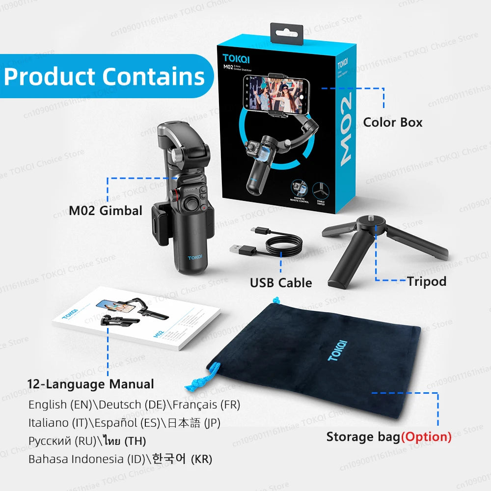 3-Axis Handheld Gimbal Stabilizer for Smartphone – Anti-Shake Video Tripod with Selfie Mode for iPhone & Xiaomi