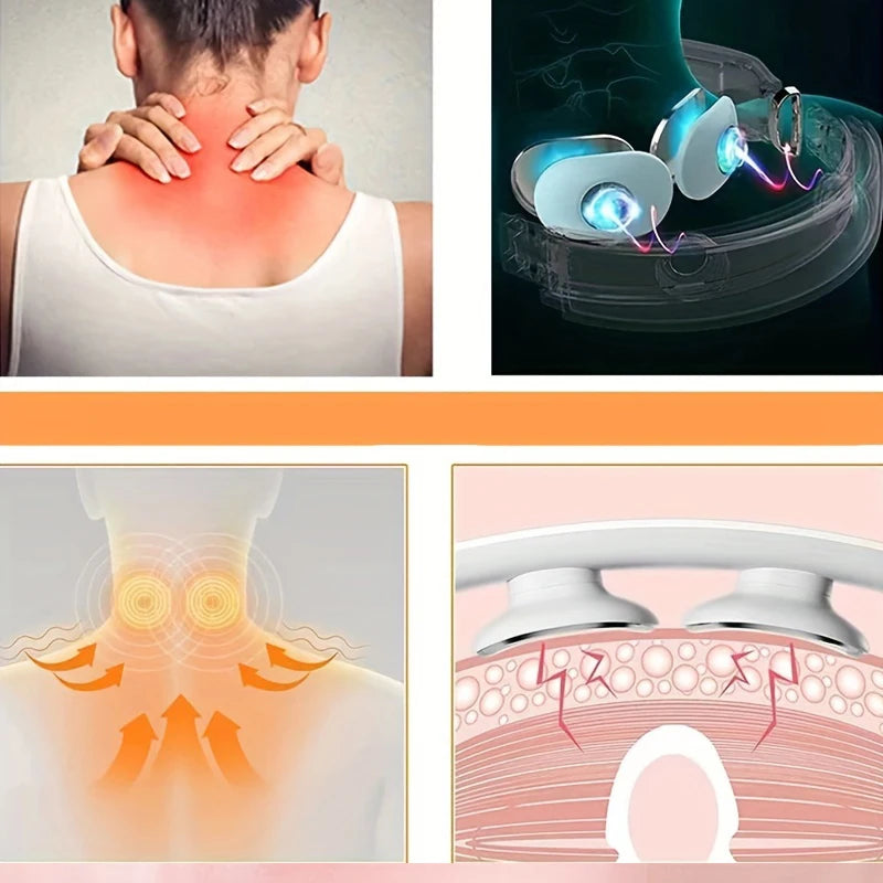 Intelligent Neck Massager Portable Pain Relief & Relaxation Device – Gray, Battery Operated