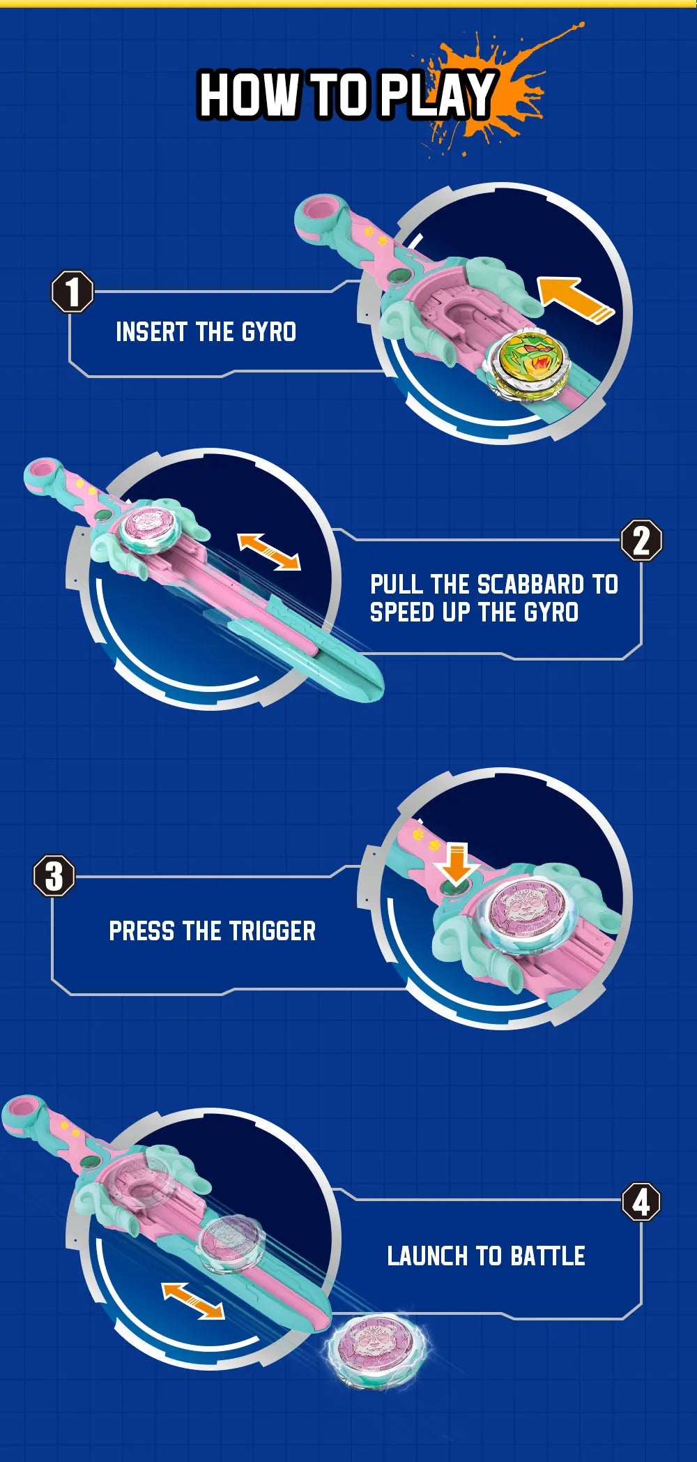 Infinity Nado 6 Power Pack – Metal Spinning Top with Sword Launcher for Kids