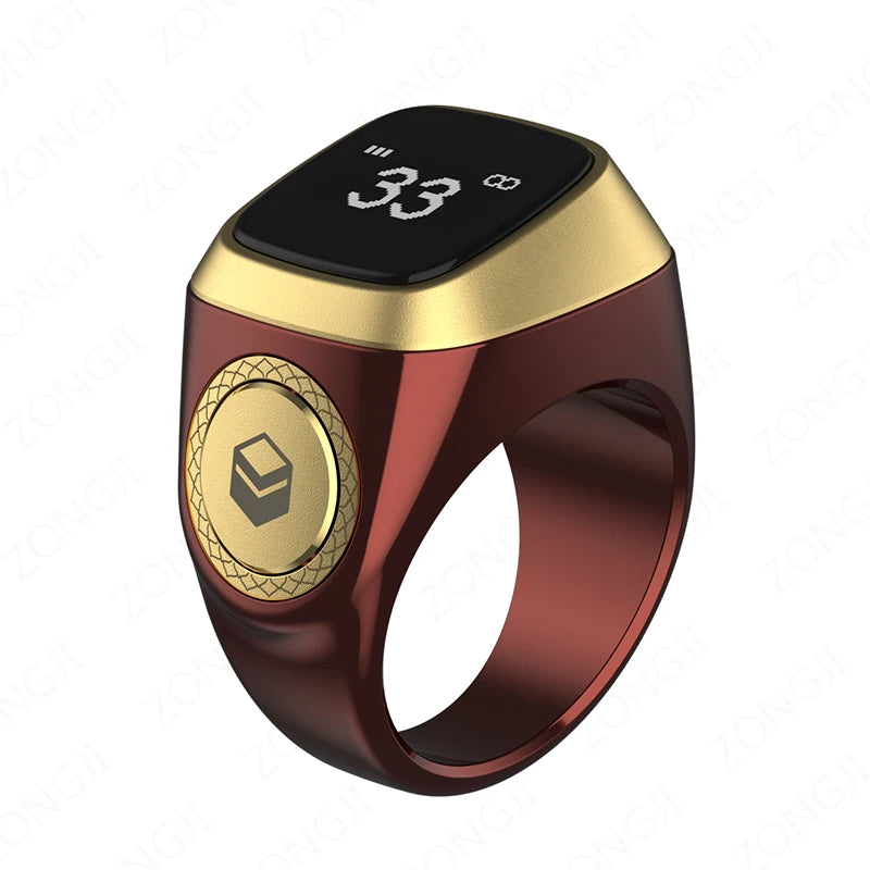 IQibla Smart Zikr Ring Digital Tasbih Counter with Prayer Reminder