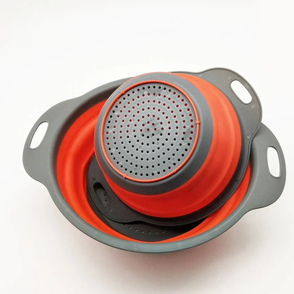 Silicone Folding Drain Basket – Collapsible Fruit & Vegetable Strainer