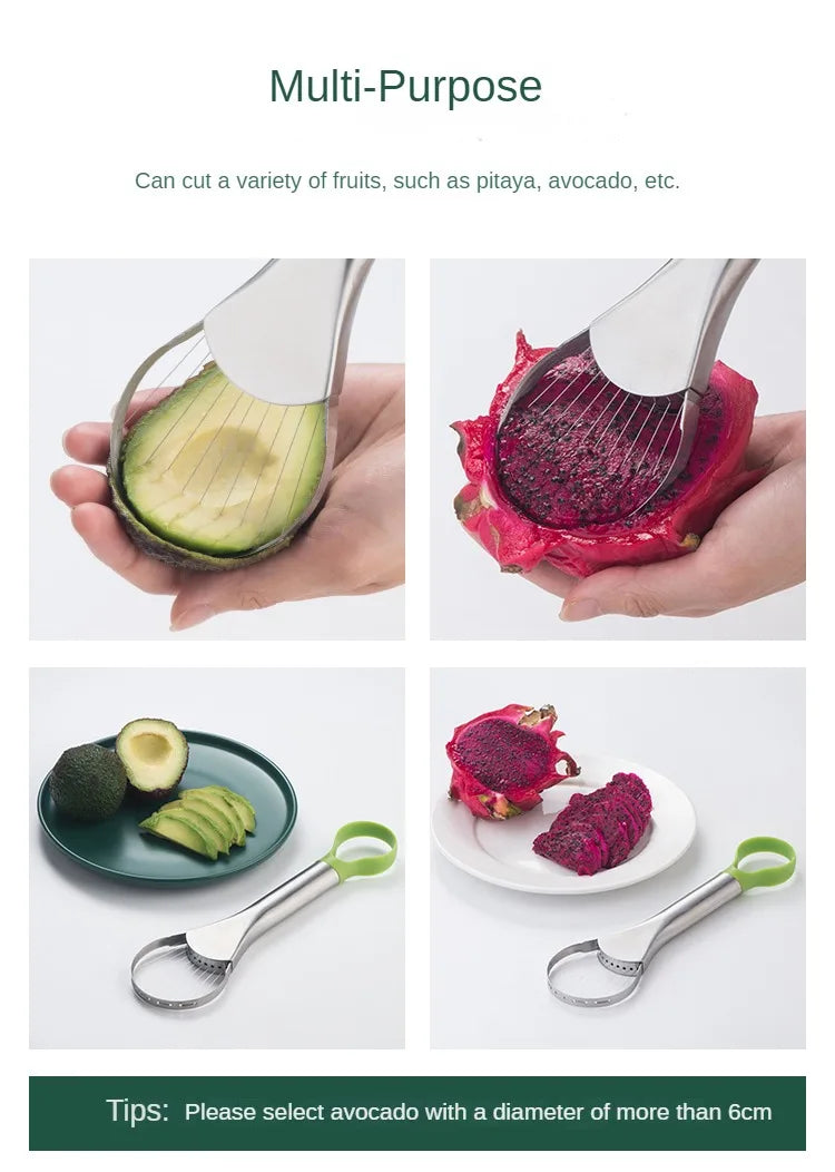 Avocado Knife Gadget 3-in-1 Stainless Steel Cutter Fruit Slicer Kitchen Tool