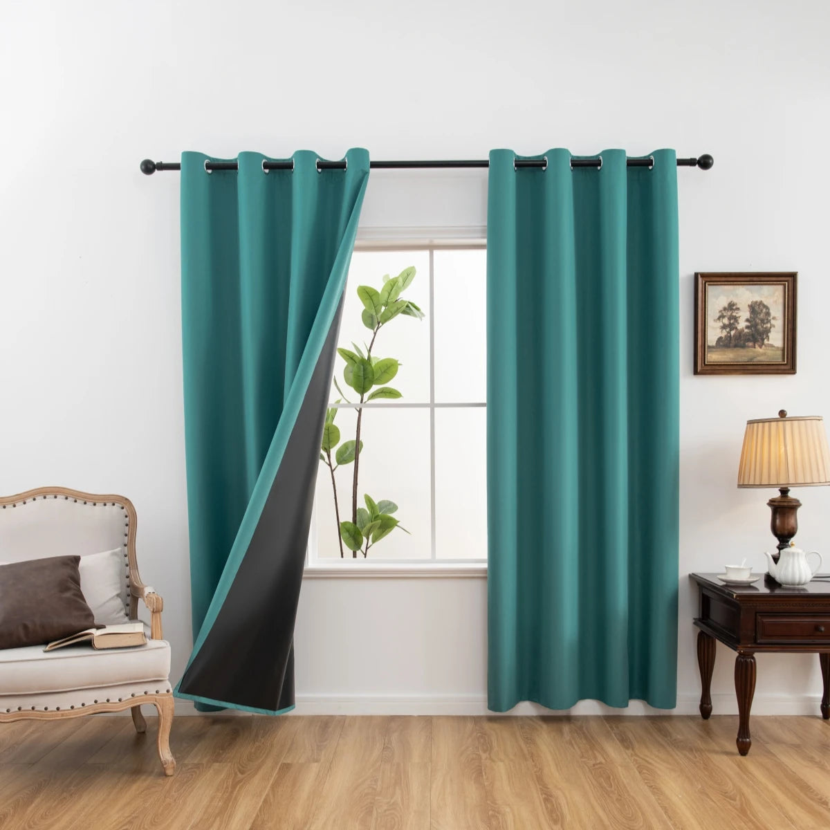 1pc Solid Blackout Curtain with Grommets – Total Privacy Bedroom Drapes