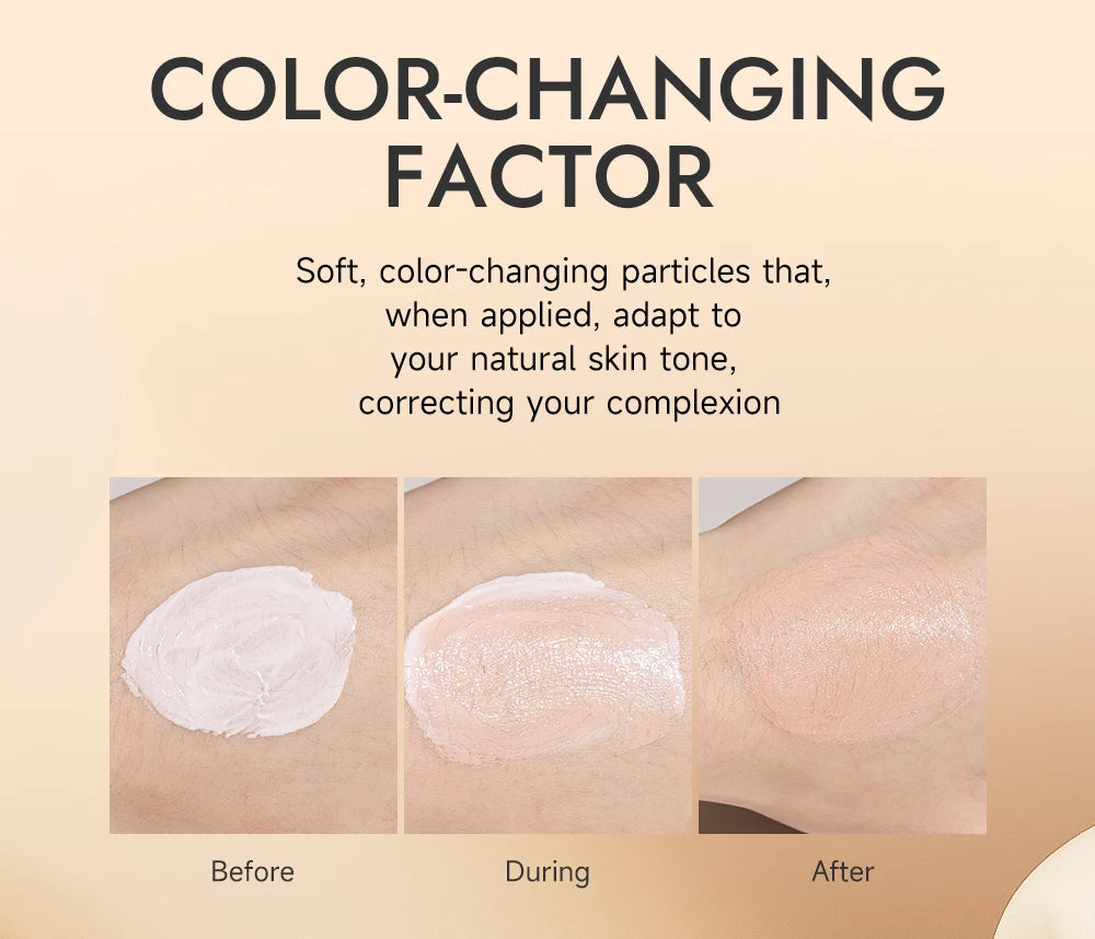 2-Color Brightening CC Cream with Puff – Even Skin Tone & Conceal Pores, Women’s Makeup Cosmetics