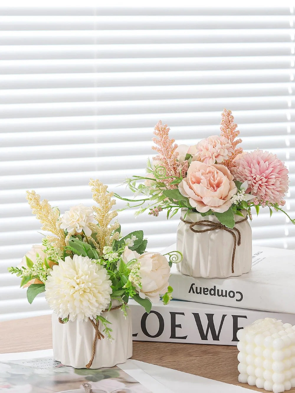 Nordic Flower Vase – Imitation Ceramic Plastic Vase for Home, Desktop & Event Décor