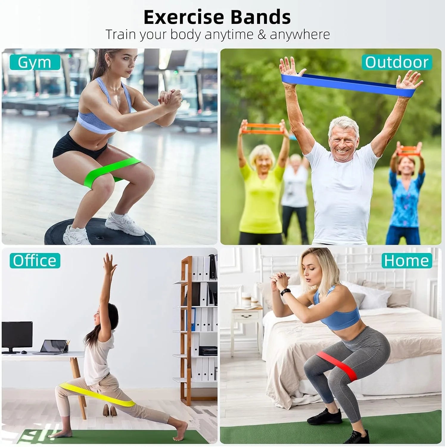 TPE Resistance Bands Fitness Set – Rubber Loop Bands for Strength Training, Yoga, and Home Gym Workouts