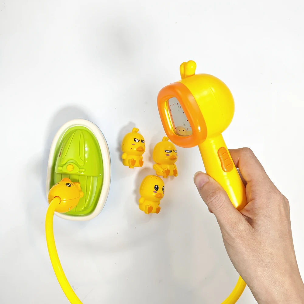 Baby Shower Yellow Duck Water Toy – Bath & Spray Flower Play for Kids