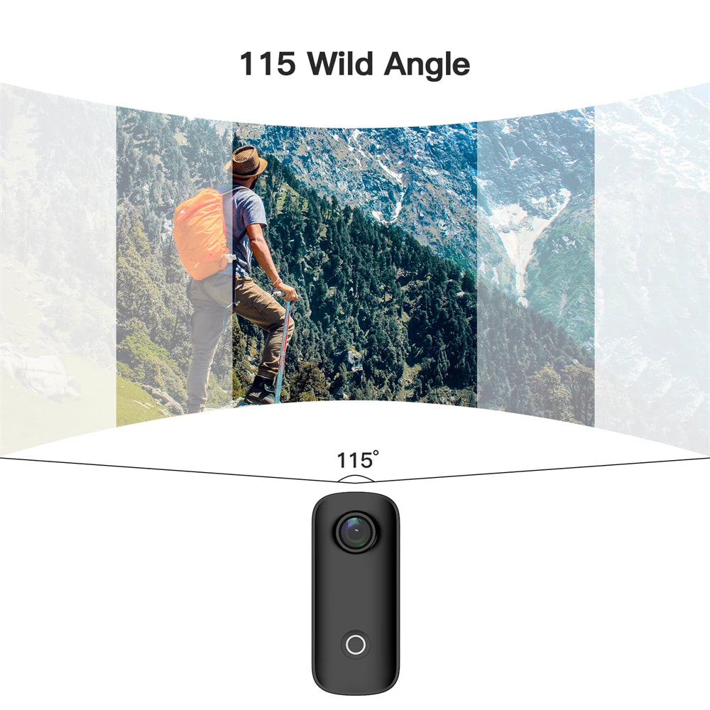 SJCAM C100 Plus 4K Action Camera – Mini Waterproof Sports Cam 30M, EIS Stabilization, WiFi, Helmet & Motorcycle Camera