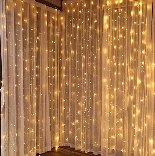 300LED Curtain Fairy Lights – 8 Modes Twinkle String Lights with Remote for Bedroom & Wedding Decor