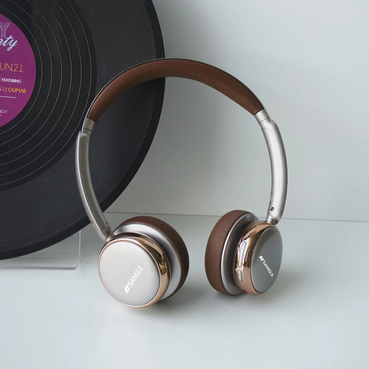 Sansui DT11 ANC Wireless Bluetooth Headphones – Retro Over-Ear Headset with -45dB Active Noise Cancellation & 50H Playtime