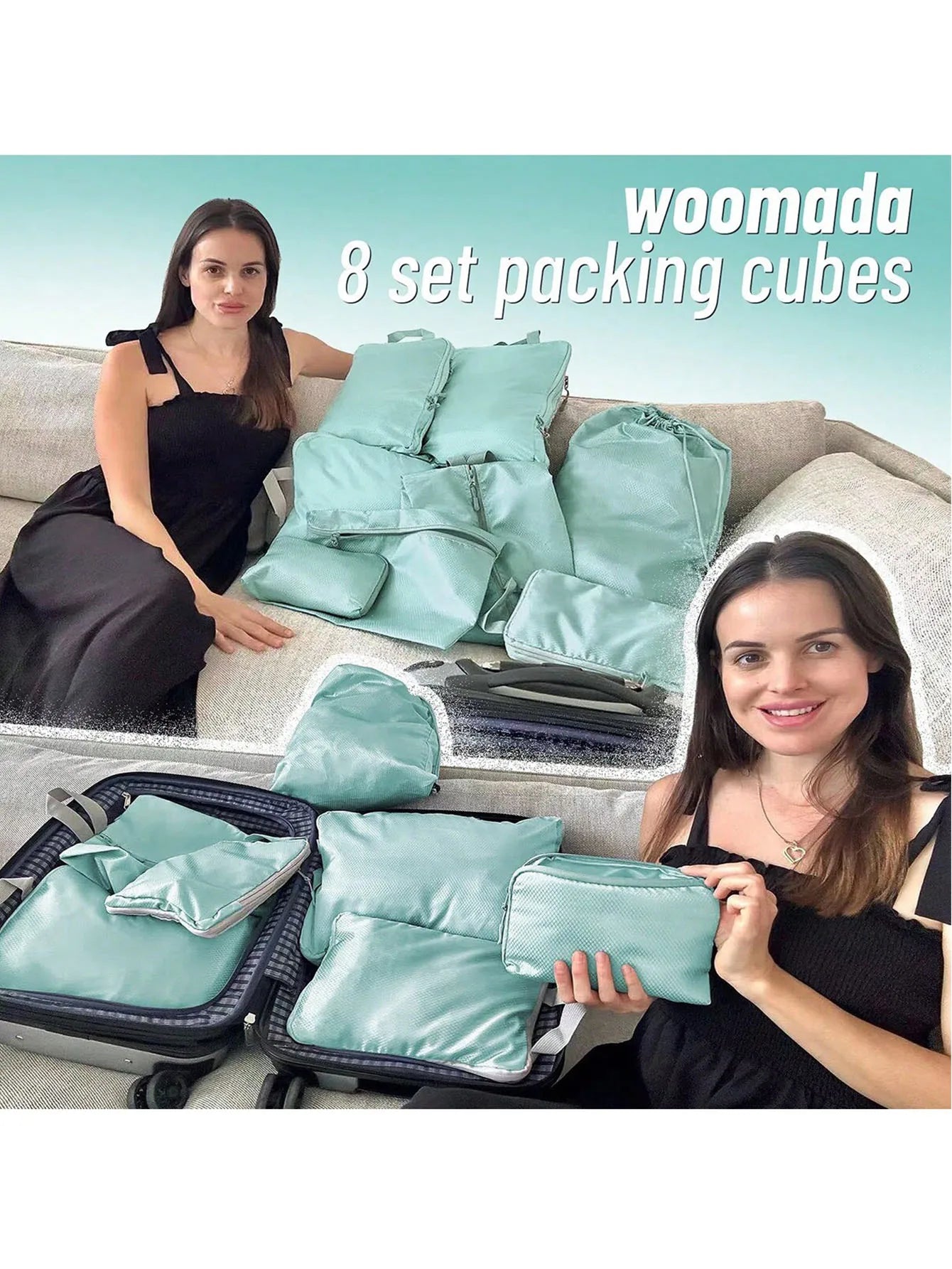 Set/8 pcs Compressible Packing Travel Storage Bag Cubes Waterproof Suitcase Nylon Portable With Handbag Luggage Organizer Ryanai