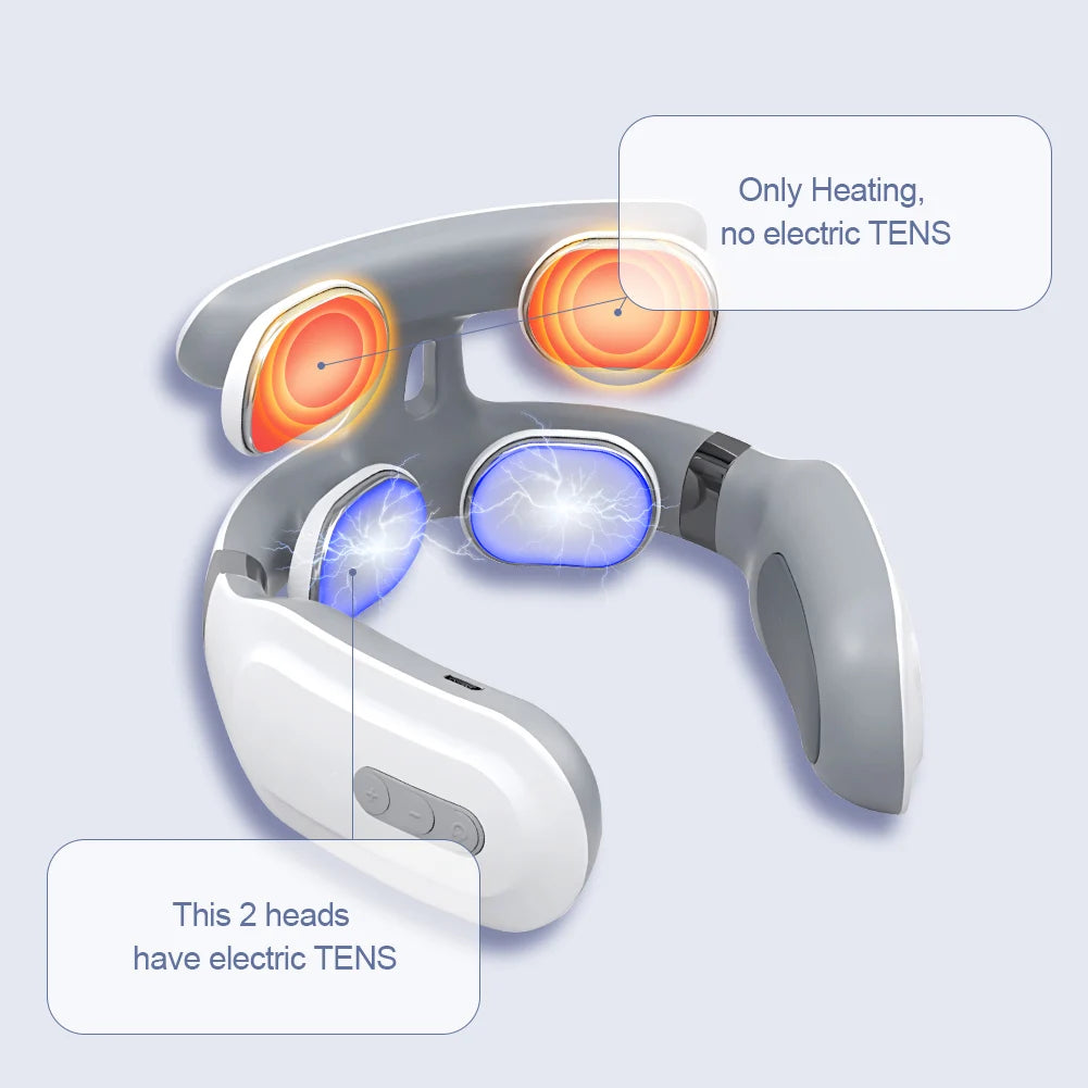 Smart Heated Neck & Back Massager – Wireless TENS Pulse Muscle Relaxer for Shoulder & Pain Relief