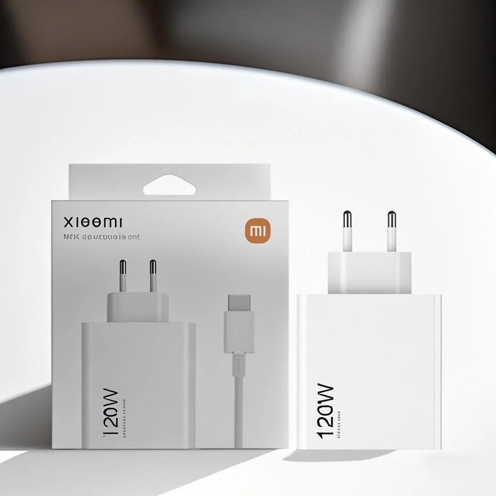 Xiaomi Original 120W Turbo Fast Charger – HyperCharge Adapter with USB-C Cable for Redmi & Mi Series (EU/US Plug)