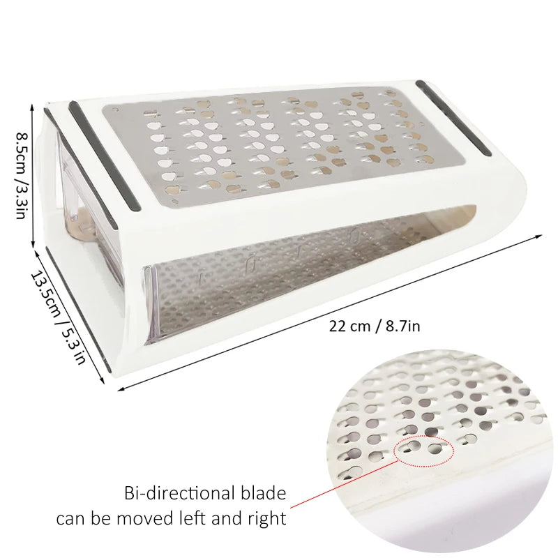 Double-Sided Cheese & Vegetable Grater with Container