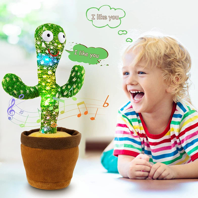 Dancing Cactus Plush Toy – 120 Songs Speaker Talking Voice Repeat for Kids