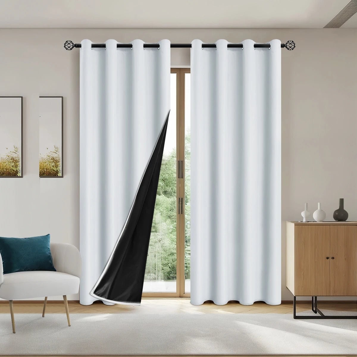 1pc Solid Blackout Curtain with Grommets – Total Privacy Bedroom Drapes