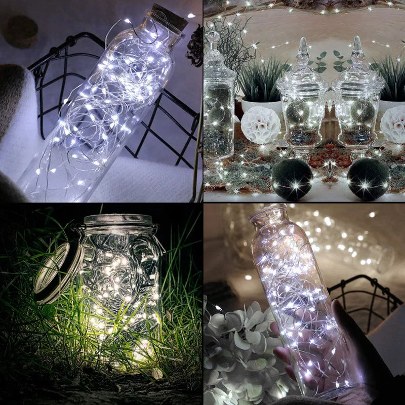 Fairy String Lights – 1/5/10pcs Battery-Powered LED Garland for Home & Holiday Decor