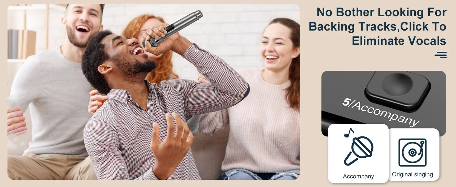 FanFun 66Pro Portable Bluetooth Karaoke Speaker with Mic & DJ Lights
