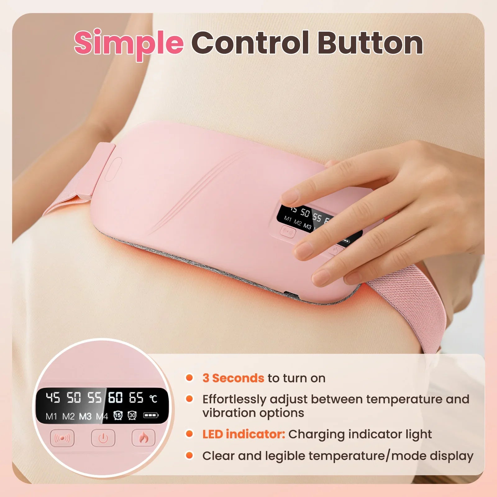Rechargeable Heated Menstrual Waist Massager for Women