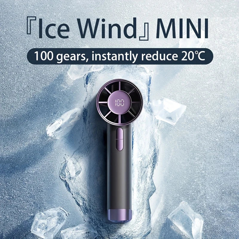 Xiaomi Mini Fan 5 Speed USB Charging Handheld Fan Digital Display Outdoor Camping Portable Fan Home Use and Gifts with Lanyard
