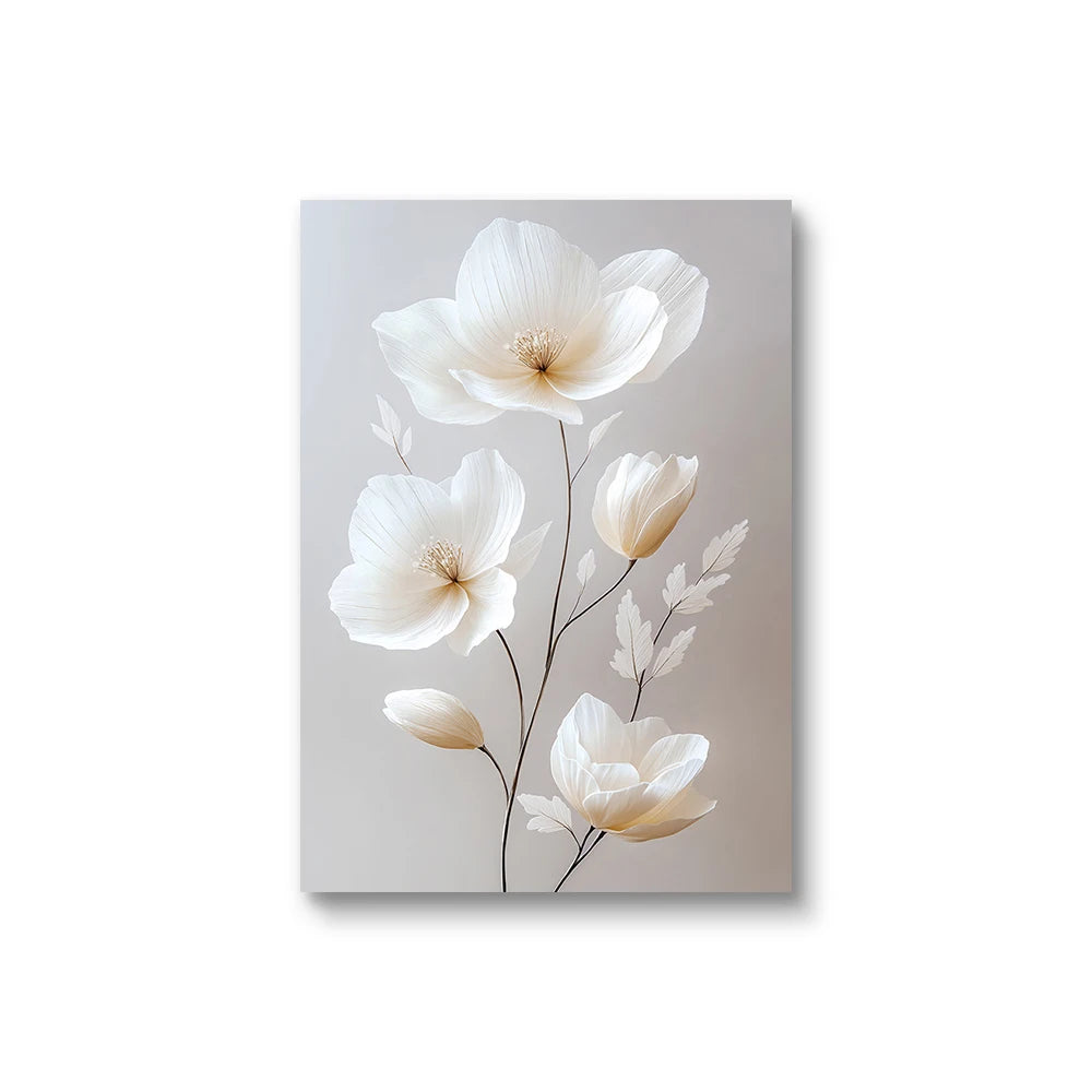 1/3pcs Frameless Nordic Peony Canvas – Modern Floral Wall Art for Home Décor