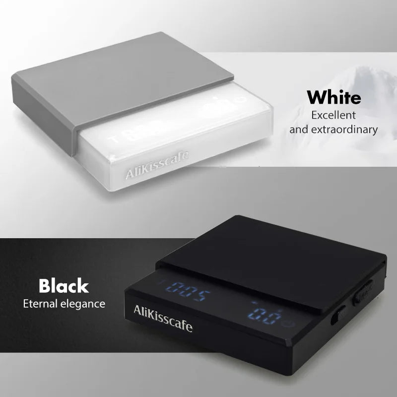 AliKisscafe Digital Coffee Scale – 0.1g High Precision Barista Tool