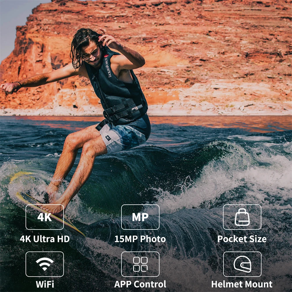 SJCAM C100 Plus 4K Action Camera – Mini Waterproof Sports Cam 30M, EIS Stabilization, WiFi, Helmet & Motorcycle Camera
